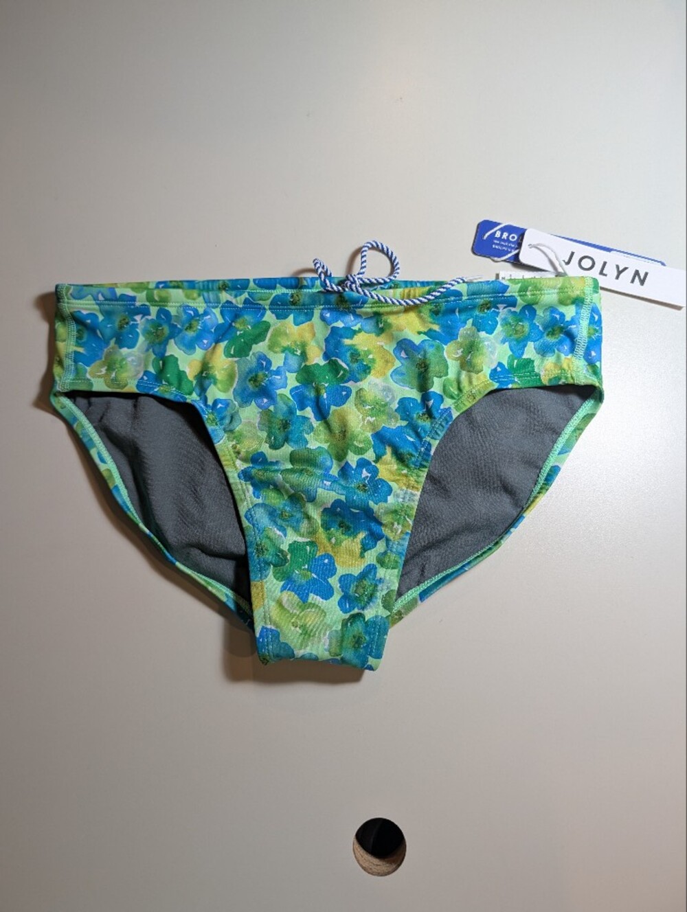Brolyn By Jolyn Size 36 Blue & Green Mens Floral Swim Trunk NWT